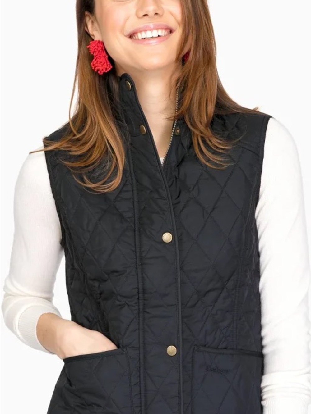 Barbour Black Liddesdale Quilted Gilet Vest US12 - Picture 7 of 8